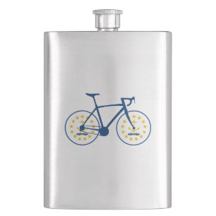 Flasque Drapeau Rhode Island à vélo