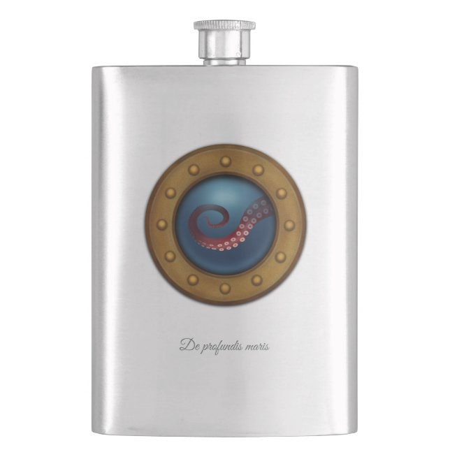 Flasque "Du fond de la mer" Navire Porthole Octopus (devant)