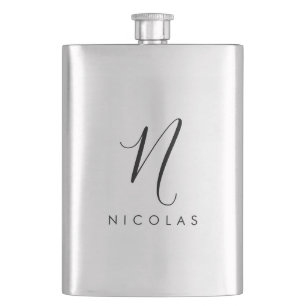Flasque Élégant monogramme classique