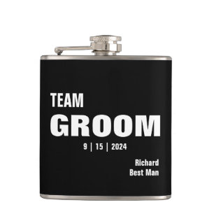 Flasque en vinyle avec typographie Team Bride