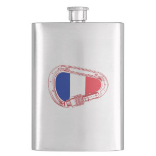 Flasque Escalade Drapeau France Carabiner