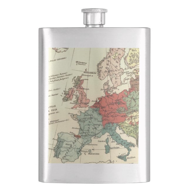 Flasque Europe Carte Pays Antique Mondiale (devant)