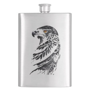 Flasque Faucon Wild Animal Nature Illustration Art tatouag