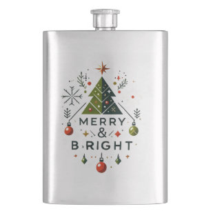 Flasque Festive Joyeux et brillant Design d'arbre de Noël