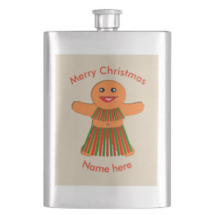 Flasque Fête de Noël Femme de pain d'épices