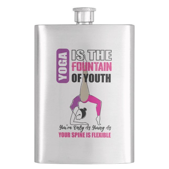 Flasque Fils pour les amateurs de yoga avec citation yoga (devant)