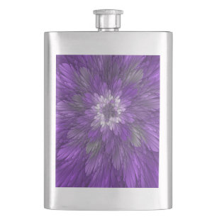 Flasque Fleur abstraite violette psychédélique Art fractal