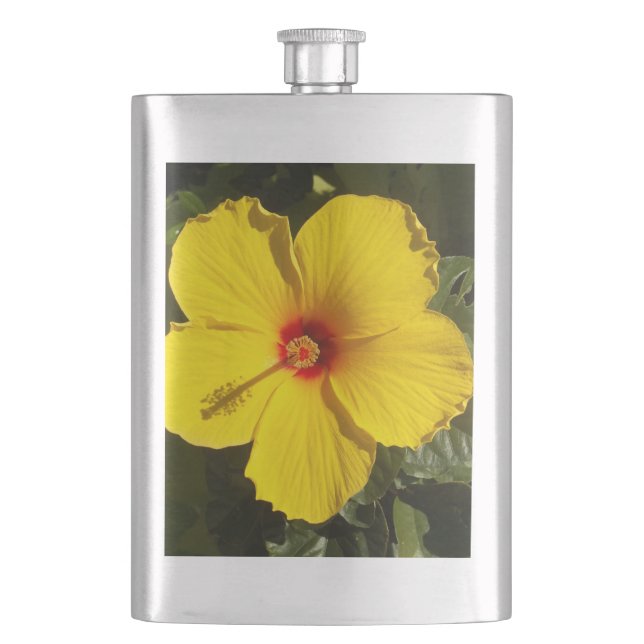 Flasque Fleur d'Hibiscus jaune (devant)