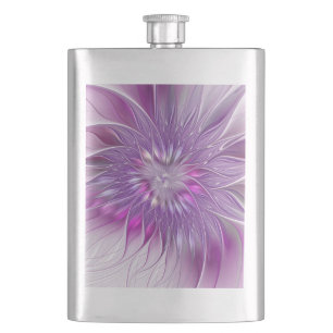 Flasque Fleur violette rose Passion Abstrait Art fractal