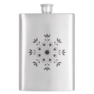 Flasque Flocon de neige moderne élégant Noir