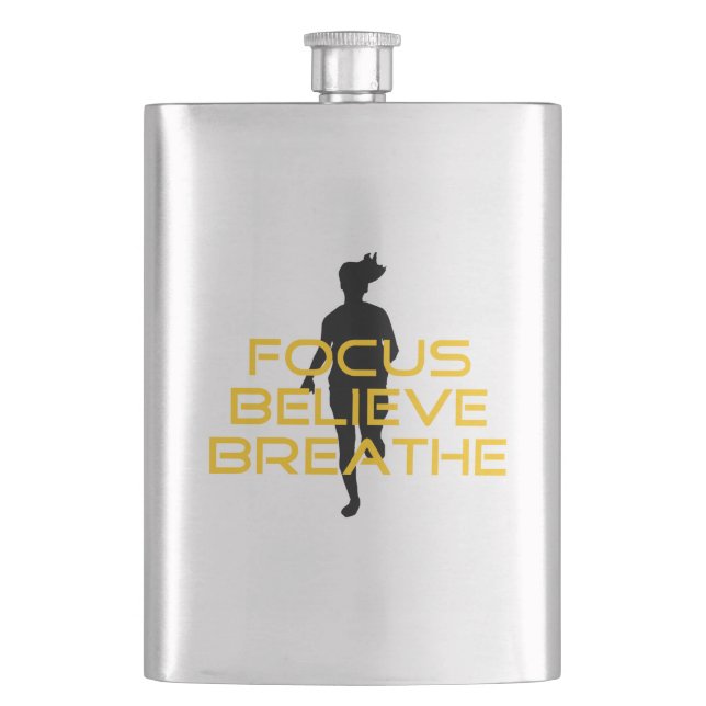 Flasque Focus Croire Respirer Jaune Courir Fitness (devant)