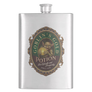 Flasque Goblin Gold Potion Halloween Party Vintage