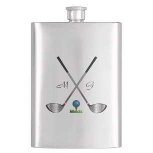 Flasque GOLF- Clubs de golf et balle de golf avec initiale