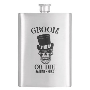 Flasque Gothique Mariage Bachelor Party Groom Custom Skull