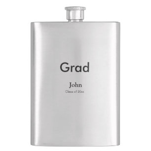 Flasque grand garçon ajouter nom félicitations date année 