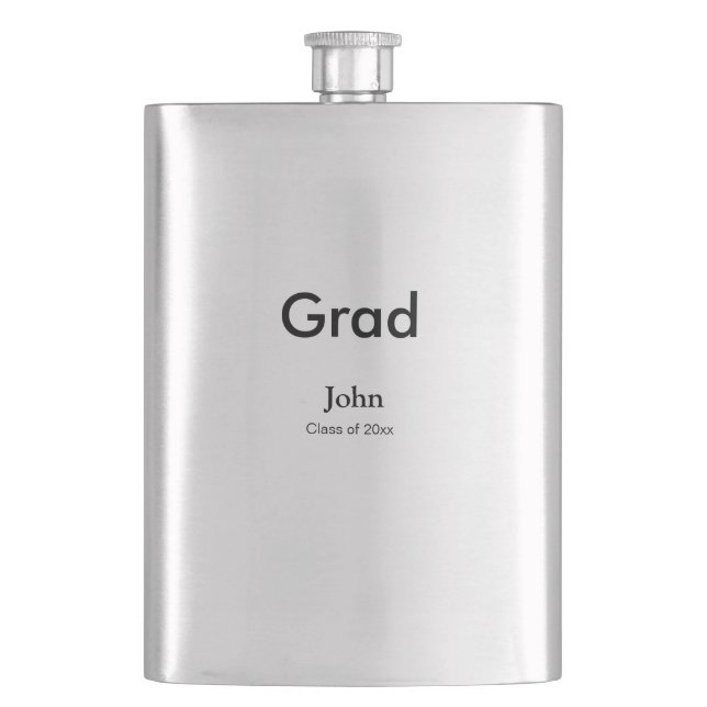 Flasque grand garçon ajouter nom félicitations date année  (devant)