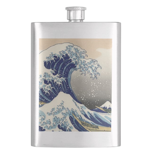 Flasque Grande vague Kanagawa peinture japonaise (devant)