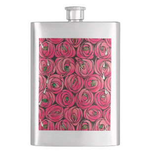 Flasque Graphique rose Art Nouveau Rennie Macintosh