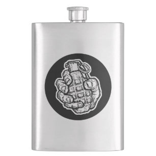 Flasque Grenade À La Main En Style Bande Dessinée
