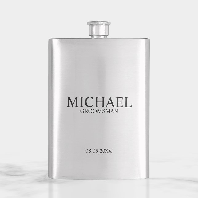 Flasque Groomsman personnalisé moderne (Créateur téléchargé)