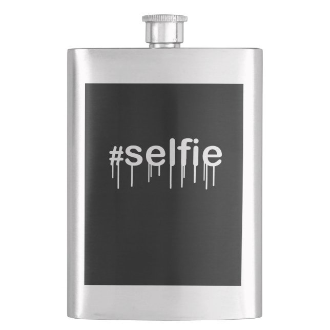 Flasque Hashtag Selfie Drooling sur Black (devant)