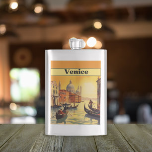 Flasque Heure dorée romantique Venise Italie Voyage vintag