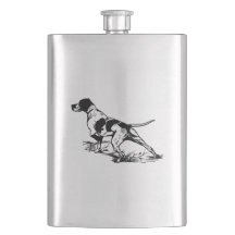 Hip flask hunting dog