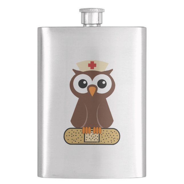Flasque Infirmière Owl (avec bandaid) (devant)