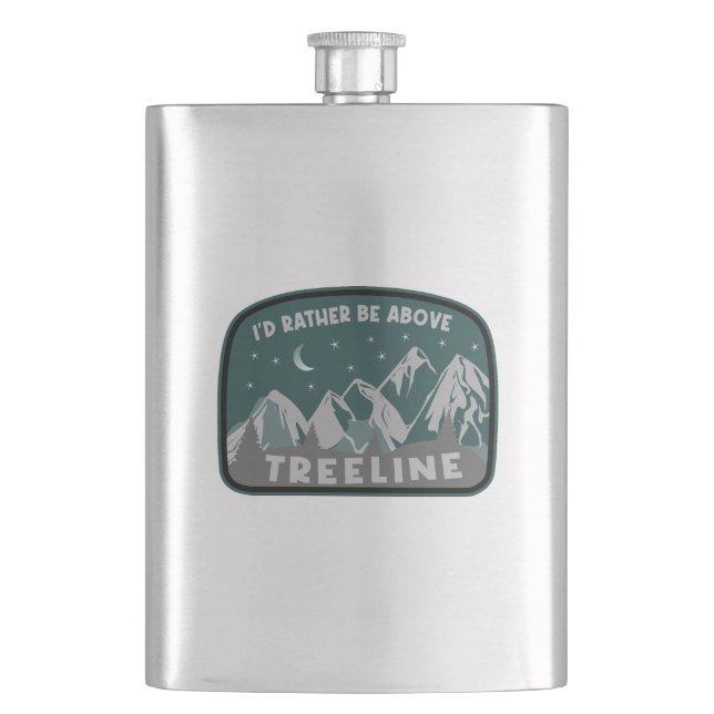 Flasque Je préférerais être au-dessus de Treeline (devant)