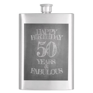 Flasque Joyeux Anniversaire - 50 Ans & Fabuleux