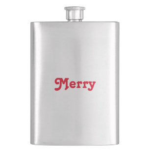 Flasque "Joyeux" Joyeux Noël rouge poche