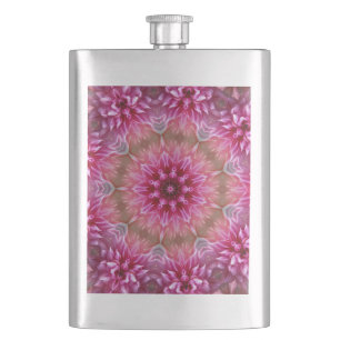 Flasque Kaleidoscope à fleurs roses Mandala-43895