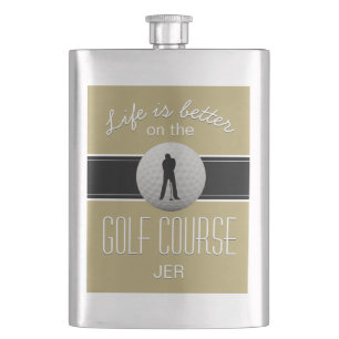Flasque La vie est meilleure Citation Golfing Monogram Gol