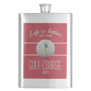 Flasque La vie est meilleure Golf Polygonal Initiales de G