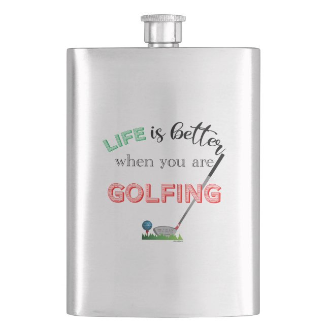 Flasque La vie est meilleure quand vous jouez Golf, Cool (devant)