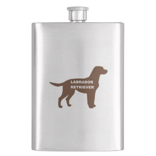 Flasque Labrador Retriever chocolat nom couleur silo