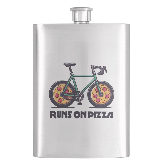 Flasque Le Vélo Passe Sur La Pizza (devant)
