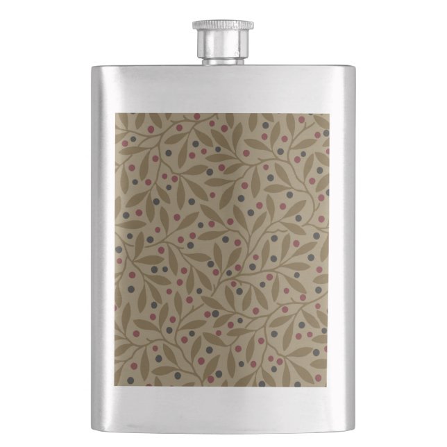 Flasque Leaf Berry Classique Colorful Art Motif (devant)