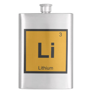 Flasque Li - Symbole de table périodique de la chimie du 