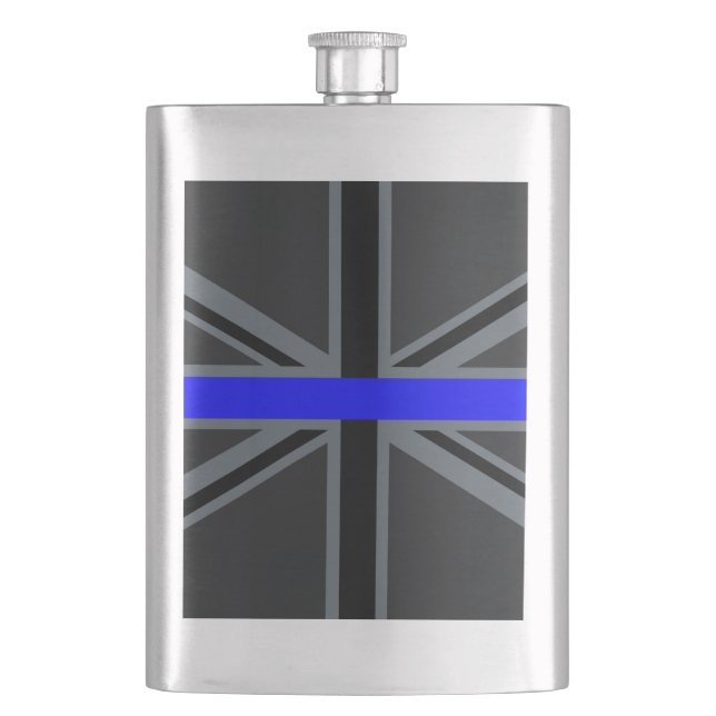 Flasque Ligne Bleue Mince Design Union Jack (devant)