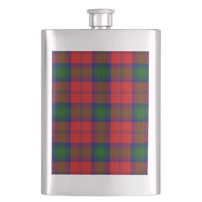 Flasque Lindsay tartan rouge vert plaid (devant)
