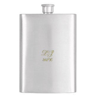 Flasque LJ Monogram Élégant Mariage moderne