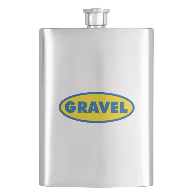 Flasque Logo jaune Gravel Cycling (devant)