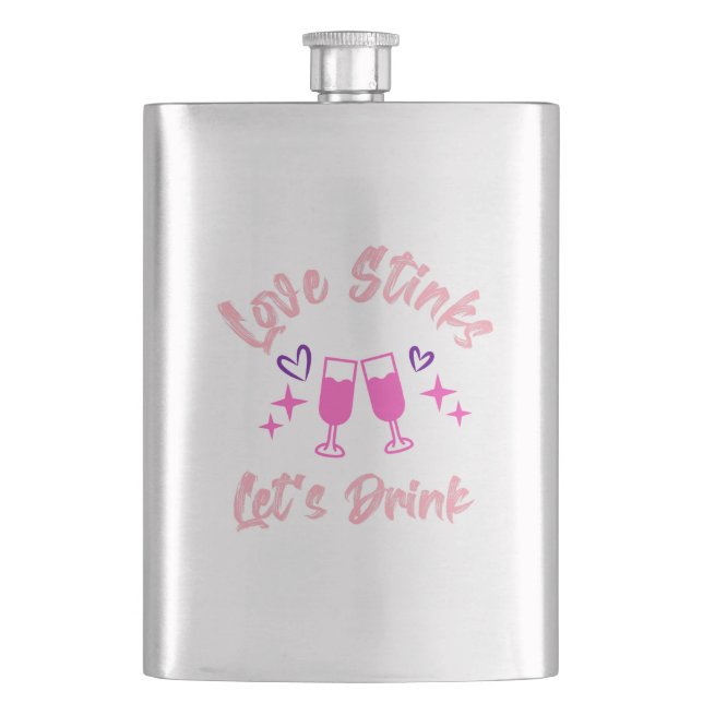 Flasque Love Stinks Lets Drink (devant)