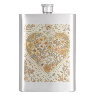 Flasque Luxury, , Beigi Gold ,Love Heart , Valentine's Day