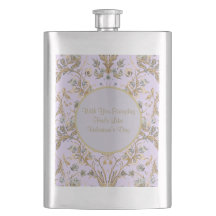 Luxury, Valentine's Day Soft Purple Gold Flowers