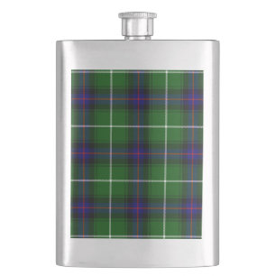 Flasque MacDonald tartan bleu vert plaid