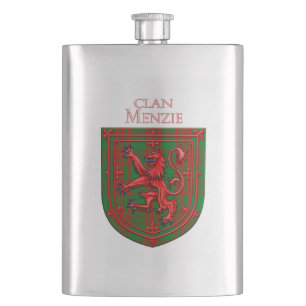 Flasque Menzie Tartan Scottish Plaid Lion Rampant