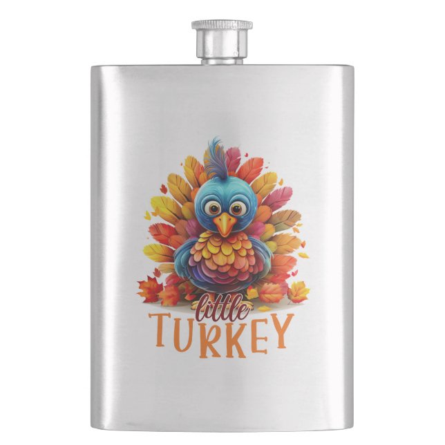 Flasque Mignonne Turquie Thanksgiving (devant)