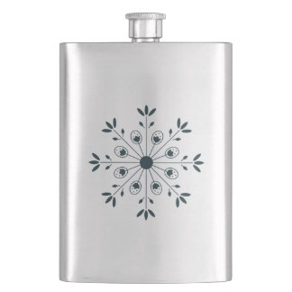 Flasque Modern Elegant Snowflake Teal Flask